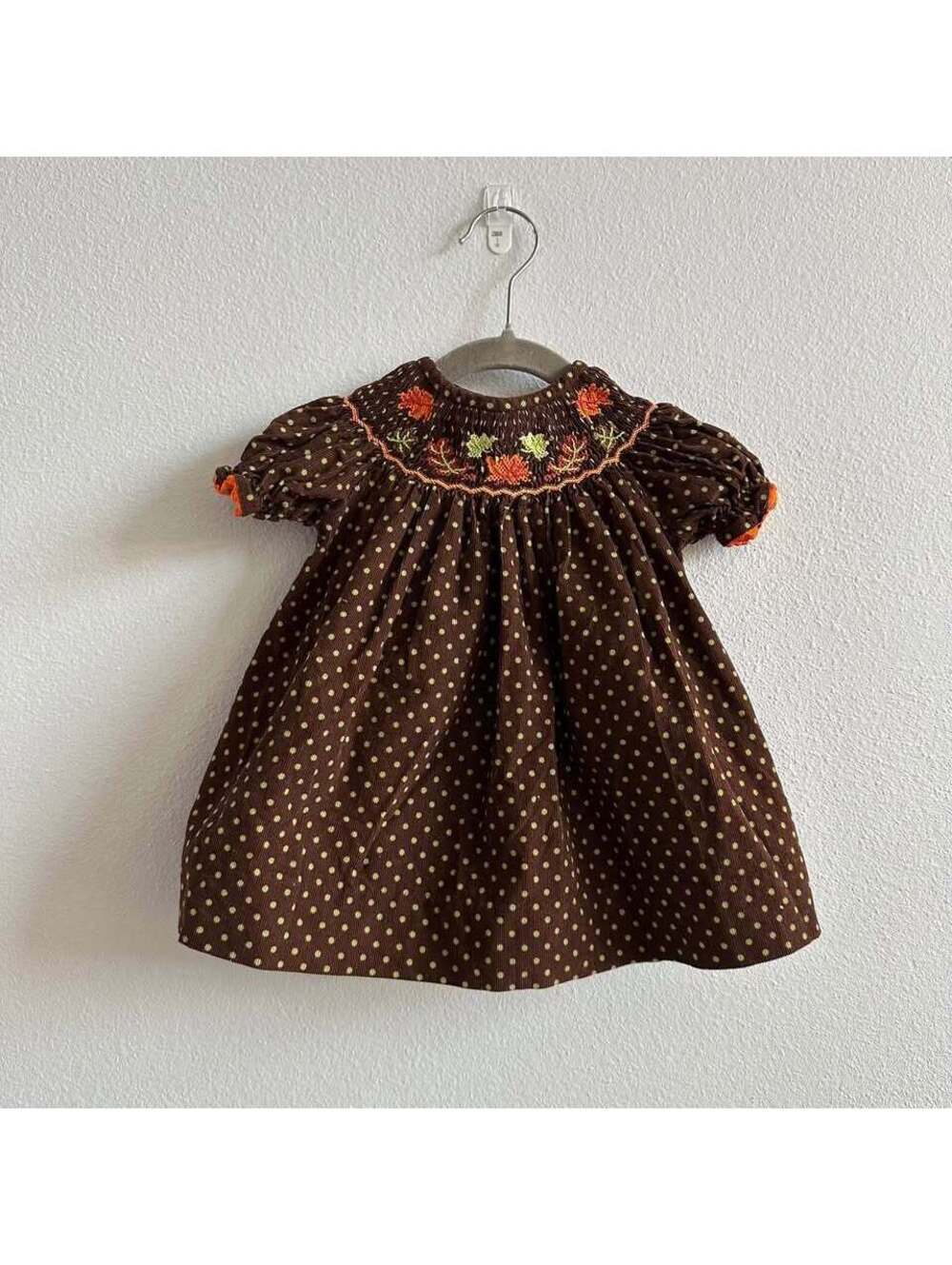 Three sisters Corduroy Autumn Smocked Dress 6M